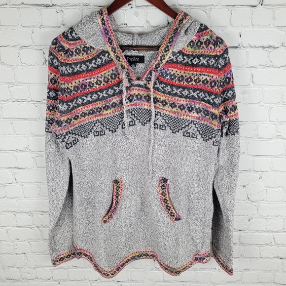 PAPILLON Fair Isle hooded sweater - Picture 1 of 7
